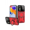 Xiaomi Redmi Note 12 Pro 4G Kılıf Joy Lens Standlı Kapak - Kırmızı