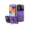 Xiaomi Redmi Note 12 Pro 4G Kılıf Joy Lens Standlı Kapak - Mor