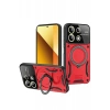 Xiaomi Redmi Note 13 4G Kılıf Joy Lens Standlı Kapak - Kırmızı