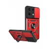 Xiaomi Redmi Note 13 4G Kılıf Pars Lens Yüzüklü Silikon - Kırmızı