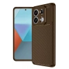 Xiaomi Redmi Note 13 Pro 4G Kılıf Auto Focus Karbon Kapak - Kahverengi