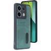 Xiaomi Redmi Note 13 Pro 5G Kılıf Sara Kartvizitli Deri Kılıf - Koyu Yeşil
