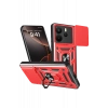 Xiaomi Redmi Note 14 4G Pars Lens Yüzüklü Silikon - Kırmızı