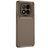 Xiaomi Redmi Note 14 Pro 4G Kılıf Auto Focus Karbon Kapak - Kahverengi