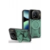 Xiaomi Redmi Note 14 Pro 4G Kılıf Joy Lens Standlı Kapak - Koyu Yeşil