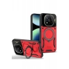 Xiaomi Redmi Note 14 Pro 5G Kılıf Joy Lens Standlı Kapak - Kırmızı