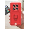 Xiaomi Redmi Note 14 Pro 5G Kılıf Zuma Kartvizitli Yüzüklü Silikon - Siyah