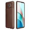 Xiaomi Redmi Note 9 5G Kılıf Auto Focus Karbon Kapak - Kahverengi