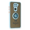 Xiaomi Redmi Note 9 Kılıf Montreal Yüzüklü Silikon Kapak - Buz Mavi