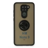 Xiaomi Redmi Note 9 Kılıf Montreal Yüzüklü Silikon Kapak - Siyah