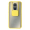 Xiaomi Redmi Note 9 Kılıf Palm Buzlu Kamera Sürgülü Silikon - Sarı