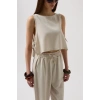 Yandan Bağlamalı Crop Bluz