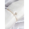 Yonca Model Zirkon Taşlı Gold Renk Asansörlü Su Yolu Bileklik