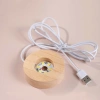 Yonca Tasarımlı Işıklı Kristal Cam Küre - Ahşap Altlıklı - USB Gece Lambası