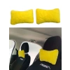 Yumuşak Peluşlu Ortopedik Araba Seyahat Boyun Yastığı 2li Sarı