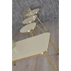 Zigon Sehpa ve Orta Sehpa Kr Gold Metal Ayak Gold Krem Set