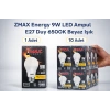ZMAX Energy 9W LED Ampul E27 Duy 6500K Beyaz Işık 720 Lümen 60W Eşdeğer Enerji Tasarruflu 1 Adet