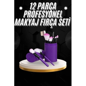12 Parça Profesyonel Makyaj Fırçası Far Fırçası Allık Fırçası Yumuşak Kıllı