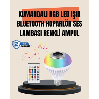 12W LED Ampul – Renkli Işık ve Dahili Hoparlör Özellikli