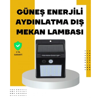 144 LEDli Geniş Aydınlatma Alanına Sahip Güneş Enerjili Güvenlik Lambası