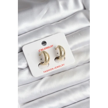 14K Gold Renk Kaplama CM Kadın Küpe