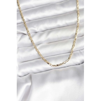 14K Gold Renk Kaplama Ezme Zincir Model CM Kadın Kolye