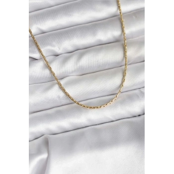 14K Gold Renk Kaplama İnce Zincir Model CM Kadın Kolye