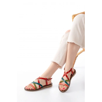 205-017 Multi Ortopedik Hakiki Deri Kadın Sandalet