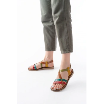205-05 Multi Ortopedik Hakiki Deri Kadın Sandalet