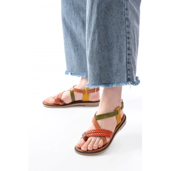 205-09 Multi Ortopedik Hakiki Deri Kadın Sandalet