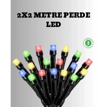 2x2 Metre Pil ile Çalışan Perde LED Işık – 8 Modlu Dekoratif
