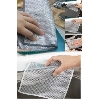 3 Adet Çok Fonksiyonlu Çizmeyen Tel Bulaşık Bezi Bulaşık Havlusu Bulaşık Temizlik Ovma Bezi