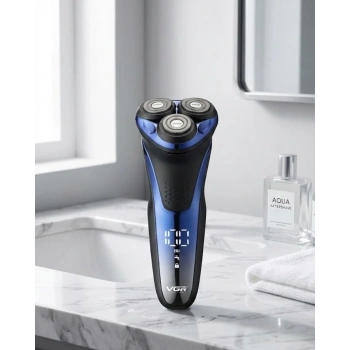 3 Başlıklı Elektrikli Tıraş Makinesi Su Geçirmez Dijital Göstergeli