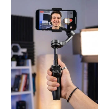 3 Eksen Telefon Gimbal Stabilizer Video Sabitleyici Vlog ve Çekim Aparatı