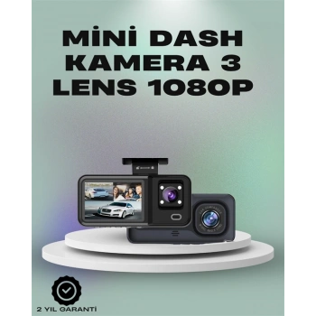 3 Kanallı Araç Kamerası – Full HD 1080P Kayıt, 2” Ekran, Park Gözetimi Desteği