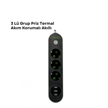 3 USB Portlu Üçlü Priz CXE103
