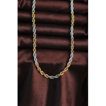 316L Çelik Çift Renk Burgu Tasarımlı Kolye