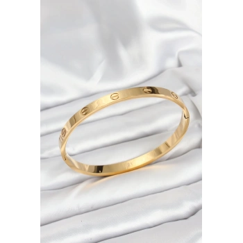 316L Çelik Gold Renk 65 mm Kadın Kelepçe Bileklik