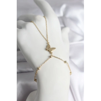 316L Çelik Gold Renk Kelebek Model Kadın Şahmeran