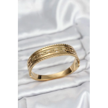 316L Çelik Gold Renk Vintage Model Kadın Kelepçe Bileklik