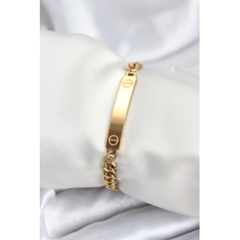 316L Çelik Gold Renk Yazı Yazmaya Uygun Kadın Bileklik
