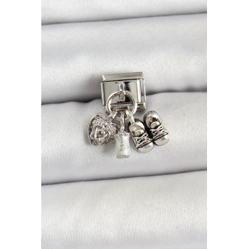 316L Çelik Gümüş Renk Bebek Konsept Nomination Charm