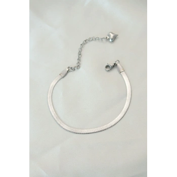 316L Çelik Gümüş Renk İtalyan Zincirli Bileklik