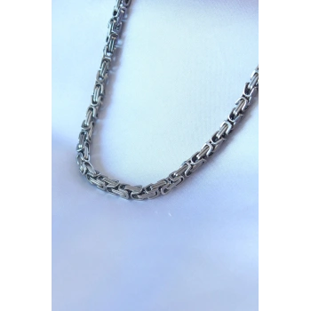 316L Çelik Gümüş Renk Kral Zincir Model Erkek Kolye