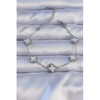 316L Çelik Gümüş Renk Sedefli Baby Boy Yonca Model Bileklik