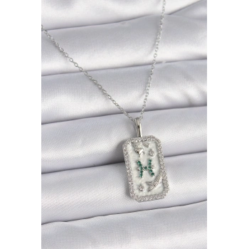 316L Çelik Gümüş Renk Zincir Balık Burcu Zirkon Taşlı Kadın Kolye