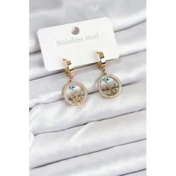 316L Çelik Halka Kelebek Kadın Küpe