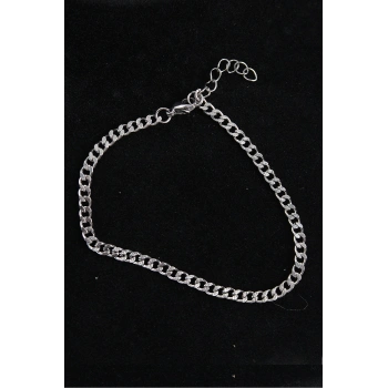 316L Çelik İnce Klasik Model Gümüş Renk Erkek Bileklik