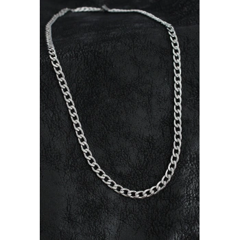 316L Çelik Kalın Klasik Zincir Model Gümüş Renk Erkek Kolye