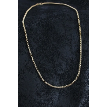 316L Çelik Örme Zincir Model Gold Renk Erkek Kolye